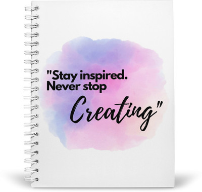 PurpleBees NEVER STOP CREATING Quotes Diary A5 | Motivational Diary A5 Diary Unruled 160 Pages(Multicolor)