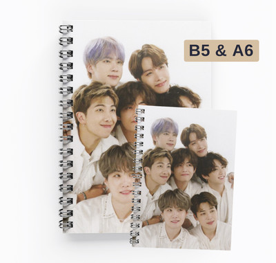 RJPRINTS BTS B5 Notebook Unruled 160 Pages(Grey)