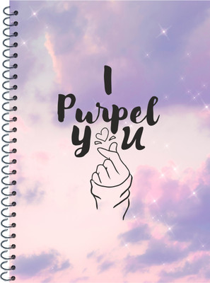 WRITE ON WHITE WHIMSICAL & MEANINGFUL COLLECTION OF A5 Diary RULLED 160 Pages(Purple)