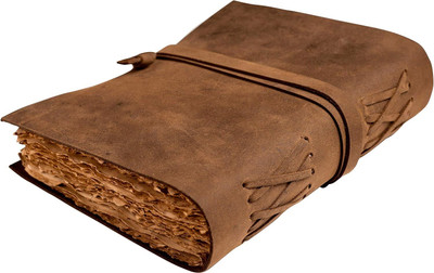 krishna handicraft KH Leather Handmade Deckle Pages Diary with Unlined Pages For Office A5 Diary Plain 100 Pages(Brown)