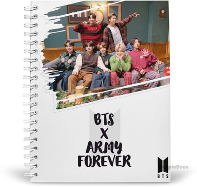 craft maniacs BTS X ARMY FOREVER 160 RULED PAGES DIARY FOR BTS ARMY A5 Diary RULED 160 Pages(Multicolor)