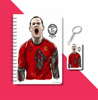 craft maniacs 2023 ROONEY DIARY + KEYCHAIN A5 Notebook RULED 160 Pages(Multicolor)