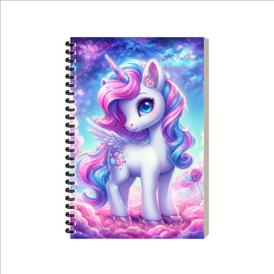 ESCAPER Cartoon Diary A5 Diary Ruled 160 Pages(Cotton Candy Unicorn)