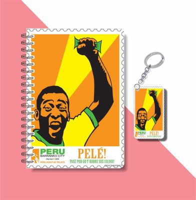 craft maniacs FOOTBALLER DIARY & KEYCHAIN A5 Note Pad RULED 120 Pages(Multicolor)