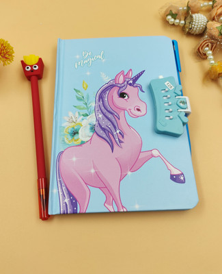 Paper Bear Unicorn A4 Diary ruled 70 Pages(Light Blue)
