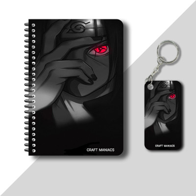 craft maniacs ITACHI UCHIHA DIARY & KEYCHAIN A5 Diary RULED 120 Pages(Multicolor)
