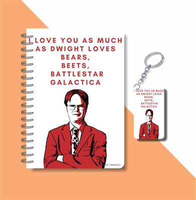 craft maniacs OFFICE SITCOM 2023 DIARY & KEYCHAIN A5 Notebook RULED 120 Pages(Multicolor)