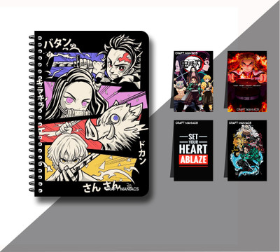 craft maniacs DEMON SLAYER 2023 NOTEBOOK COLLECTION A5 Diary RULED 160 Pages(White)