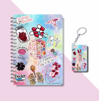 craft maniacs 2023 DOCTOR DIARY + KEYCHAIN A5 Notebook RULED 160 Pages(Multicolor)
