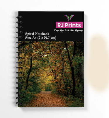 RJPRINTS forest Spiral Notebook A4 Notebook Plain 200 Pages(Multicolor)