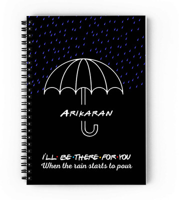 GIFTUATION i will be there for you Arikaran /spiral diary & gift for friends A5 Diary Unruled 140 Pages(Black)