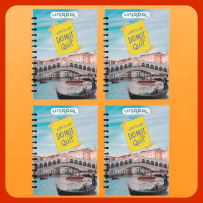 Puvi SPIRAL Notebook A4 Notebook UNRULED/PLAIN 200 Pages(Multicolor, Pack of 4)