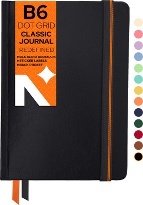 NEORAH - Dotted Journal Notebook - 160 Pages- 110 GSM - Office Hardcover Notebook B6 Notebook DOTTED 160 Pages(Black)