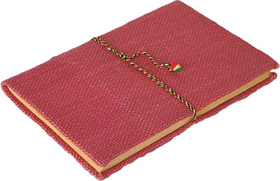 eShilp Handmade Journal Jute Fabric Cover B6 Diary Unruled 90 Pages(Pink)