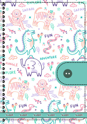 Scribble Handcrafted Crocodile Elephant Spiro Hard Bound Gift Doodle Diary Journal A5 Diary Unruled 60 Pages(Multicolor, White, Orange, Purple, Green)