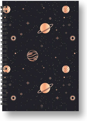 ROT RIX Notebook A5 Diary Ruled 144 Pages(Black, Yellow)