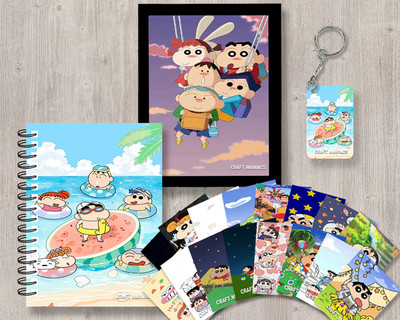 craft maniacs SHINCHAN GIFTING SET A5 Gift Set RULED 120 Pages(White)