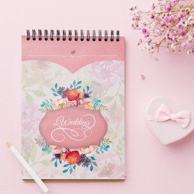 Nyouta Premium glossy card paper A5 Writing Pad Single Ruled. 50 Pages(Pink, Pack of 2)