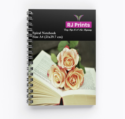 RJPRINTS Spiral-Bound Notebook A4 Notebook Plain 200 Pages(Multicolor)