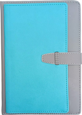 AccuPrints Hard Bound Diary or 5.8 * 8.3 inches Notebook Diary with Elastic Lock A5 Diary Ruled 192 Pages(Grey green)