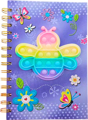 VimjayEnterprises Cartoon Diary For Kids Spiral Diary Kids Birthday Gifts Notebook For Girls A5 Diary Ruled 80 Pages(Purple)