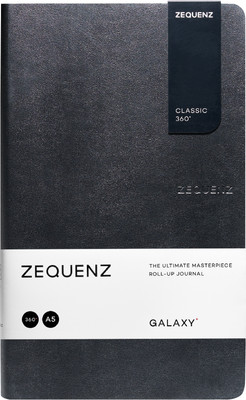Zequenz A5 Size 13x21cm Galaxy Series 70gsm 360 Degree Flexible Handmade A5 Notebook Ruled 256 Pages(Dark Grey)
