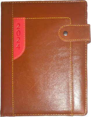 ShreeGanadhish Faux Leather Diary Organizer / Executive / Notebook|Flap Closure|Monthly Planner B5 Diary Ruled 365 Pages(Copper Rose)