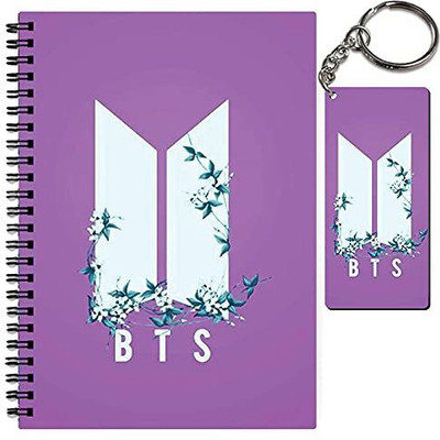 craft maniacs A5 NOTEBOOK + KEYCHAIN A5 Notebook RULED 160 Pages(Purple)