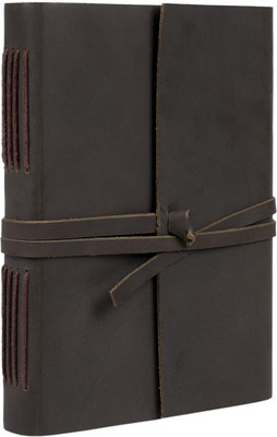 KRISHNA HANDICRAFTS Leather Diary - with Plain Paper for Men and Women, Raksha Bandhan Gift A5 Diary unruled 100 Pages(Dark Blue)