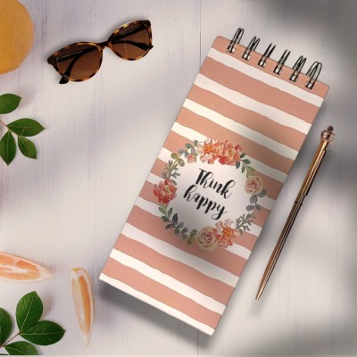 Rose Petals Think Happy Pocket-size Writing Pad Ruled 150 Pages(Pink)