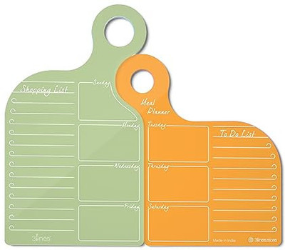 3Lines Magnetic Regular Note Pad Ruled 1 Pages(Yellow & Green, Pack of 2)