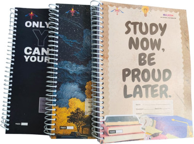 RAJESH STATIONERY Soft Cover Spiral Notebook, Memo Notepads Diary Notebook, 11.7 Inch x 8.3 Inch A4 Notebook Ruled 260 Pages(Multicolor, Pack of 3)