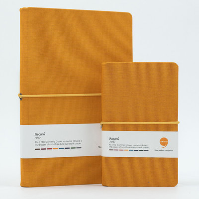 comma Regina Combo A5 Notebook Ruled 192 Pages(Mustard Yellow)