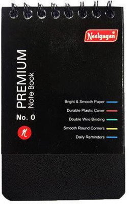 NEELGAGAN Premium Notebook No.0 Pocket Size (7.3 cm x 11.0 cm) P-10 Assorted Note Pad Ruled 100 Pages(Black, Pack of 15)