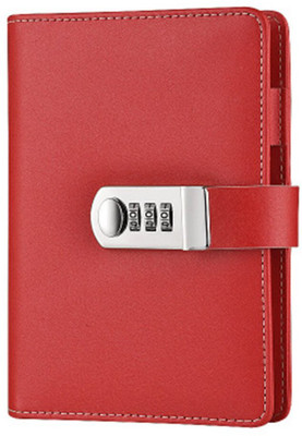Zumie Waterproof Diary With Lock for Girls And Women, Secret Notebook Diary With Lock A5 Notebook Yes 200 Pages(Red)