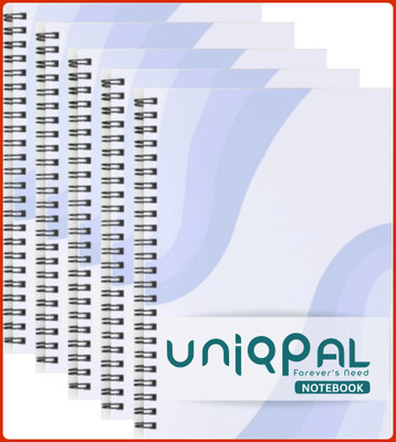 Puvi Set of 5 A4 Notebook Unruled 200 Pages(Multicolor, Pack of 5)
