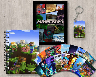 craft maniacs MINECRAFT GIFTING COMBO A5 Diary RULED 120 Pages(Black)
