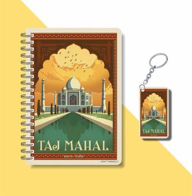 craft maniacs A5 NOTEBOOK + KEYCHAIN COLLECTION A5 Notebook RULED 160 Pages(Black, White)