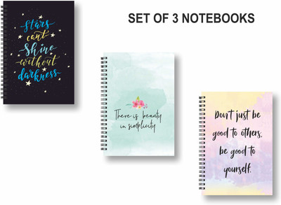 ROT RIX combo of 3 Notebooks A5 Diary Ruled 144 Pages(Multicolor, Pack of 3)