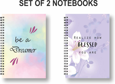 ROT RIX combo of 2 Notebooks A5 Diary Unruled 144 Pages(Multicolor, Pack of 2)