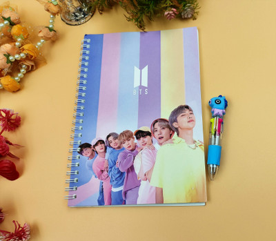 Paper Bear BTS A4 Diary ruled 70 Pages(Multicolor, Pack of 2)