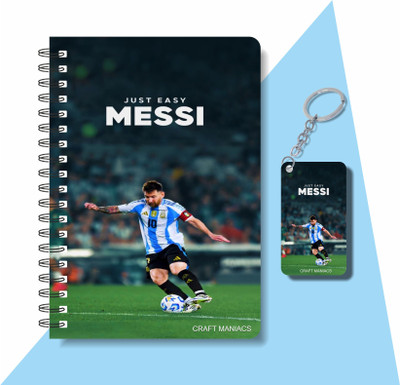 craft maniacs FOOTBALLER DIARY & KEYCHAIN A5 Notebook RULED 120 Pages(Multicolor)