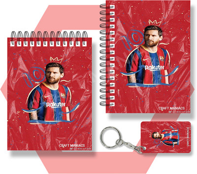 craft maniacs MESSI A6 NOTEBOOKS A6 Diary UNRULED 100 Pages(Multicolor)