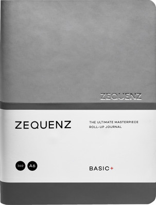 Zequenz A6 Size 10.5x14cm Basic Plus Series 70gsm 360 Degree Flexible Handmade A6 Notebook Blank + Ruled 200 Pages(Silver/Grey)