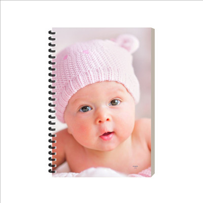 ESCAPER Baby Notepad, Aesthetic Pregnancy Journal Diary, Spiral Notebook A5 Diary Ruled 160 Pages(Cute Baby Design 7)