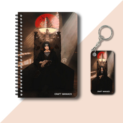 craft maniacs ITACHI UCHIHA DIARY & KEYCHAIN A5 Diary RULED 120 Pages(Red)