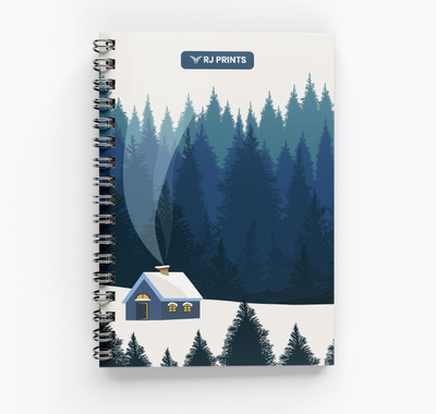 RJPrint Nature Art A5 Notebook Unruled 200 Pages(Sky Blue)