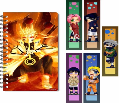 craft maniacs NARUTO DIARY & FREEBIE BOOKMARKS A5 Notebook RULED 100 Pages(Multicolor)