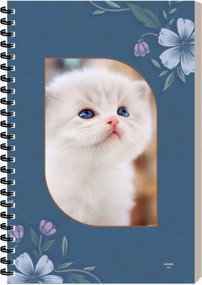 ESCAPER Cat Diary, Aesthetic Stationery Journal, Personal Notebook, Spiral Notepad A5 Diary Ruled 160 Pages(Cute Cats Design 2)
