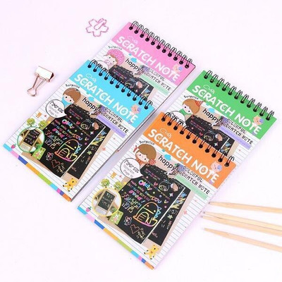 Art Bundle Sketch Scratch Paper Note Drawing Book for kids books Stationary book - Set of 4 Regular Note Book no 10 Pages(Multicolor, Pack of 4)